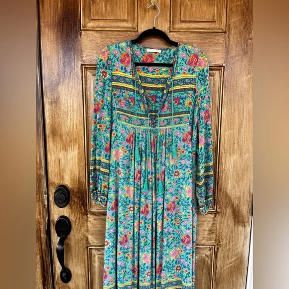 🌾 Spell and the Gypsy folk town turquoise midi dress - Picture 4 of 9